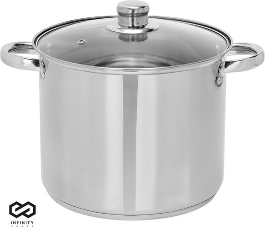 Infinity Goods Soeppan - Glazen Deksel - 9L - 24 CM - Inductie En Gas - Vaatwasserbestendig - RVS