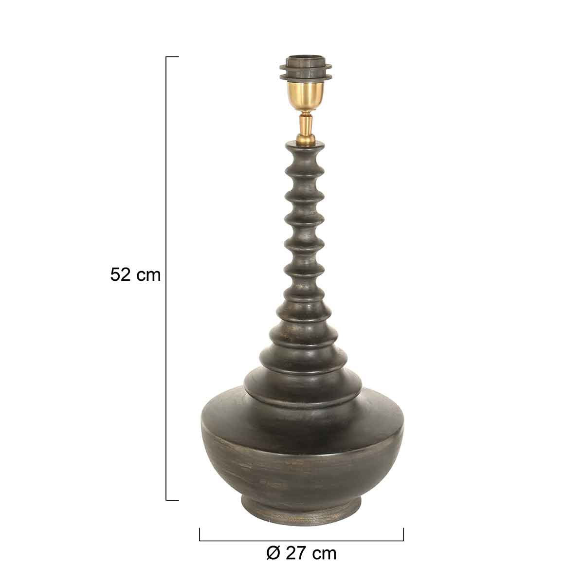 Anne Lighting tafellamp Bois - zwart - hout - 27 cm - E27 fitting - 3677ZW