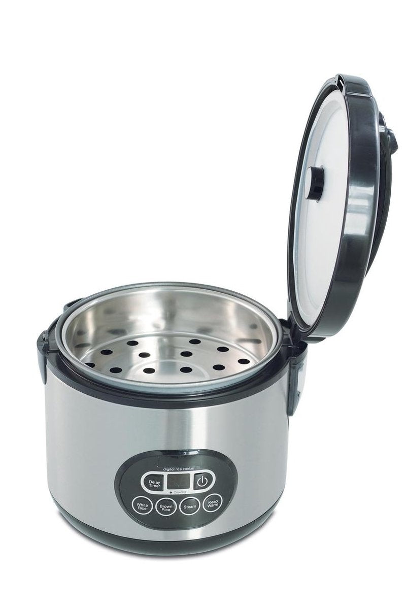 Solis Rice Cooker Duo Programm 817 Rice Cooker met Stomer - Rijstkoker en Stoomkoker - Stoompan - 23 x 23 x 24 cm - Zilver