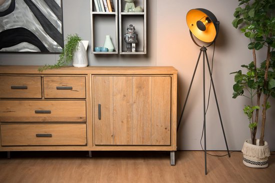 Lucide ALVARO - Vloerlamp - 1xE27 - Zwart