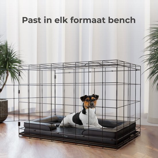 CozySense® Orthopedische Hondenmand - 75 x 45 cm - Maat M - Waterdicht Hondenbed met Wasbare Hoes - Geschikt Als Benchkussen - Zwart