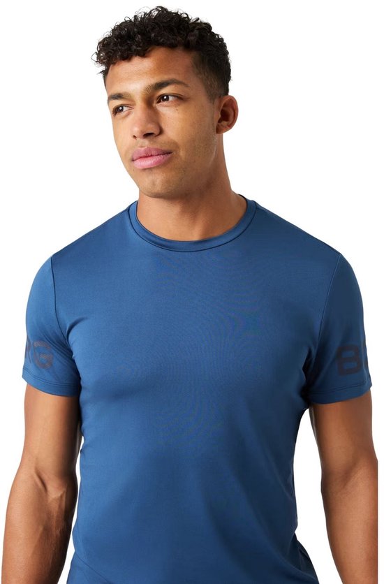 Björn Borg Sportshirt Heren Korte Mouw - Wit - Gerecycled Polyester - Maat L