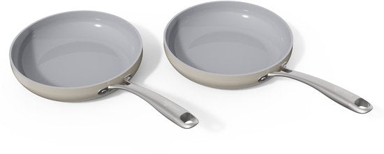 Safecourt Kitchen Keramische koekenpannen - [2 stuks] - Ø 24 cm Pannen - Inductie, Elektrisch, Keramisch & Gas - PFAS & PTFE vrij