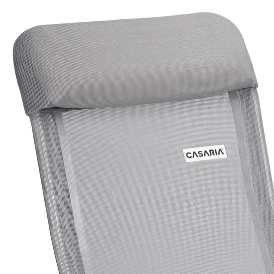 Casaria Tuinstoel Aluminium - 4 Stuks Verstelbaar - Grijs