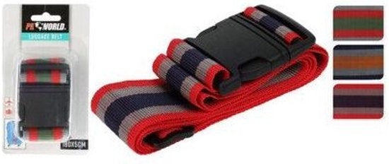 Redcliffs Kofferriem 180x5cm – Rood, Blauw & Grijs