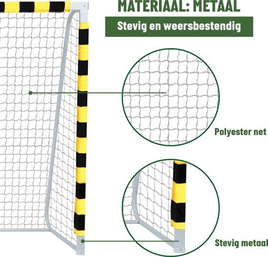 Umbro Voetbaldoel - Voetbal Goal 300 x 200 x 90 cm - Voetbalgoal Groot - Buitenspeelgoed voor Kinderen en Volwassenen - Snelle Montage - Voetbal Training Doel - Metaal - Zwart/ Geel