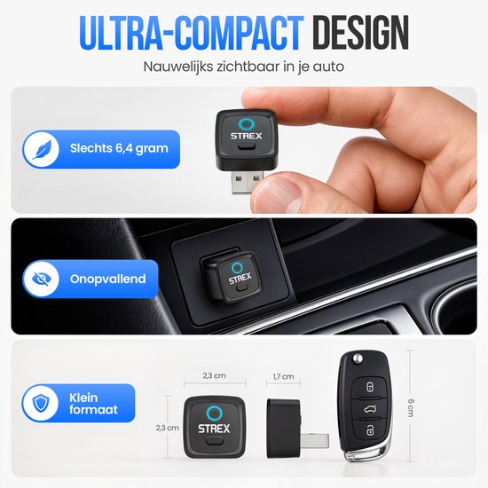 Strex Draadloze Adapter Geschikt voor Apple CarPlay & Android Auto - Wireless Dongle - USB-A en USB-C - Plug and Play
