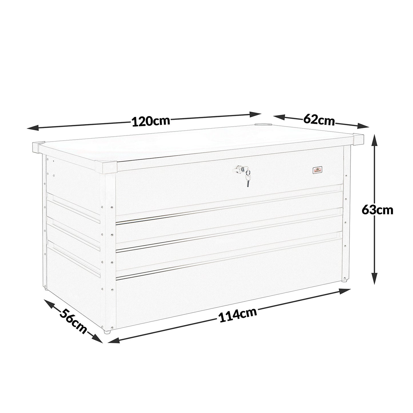Gardebruk Opbergbox staal met slot - 120 x 62 x 63 cm - weerbestendig