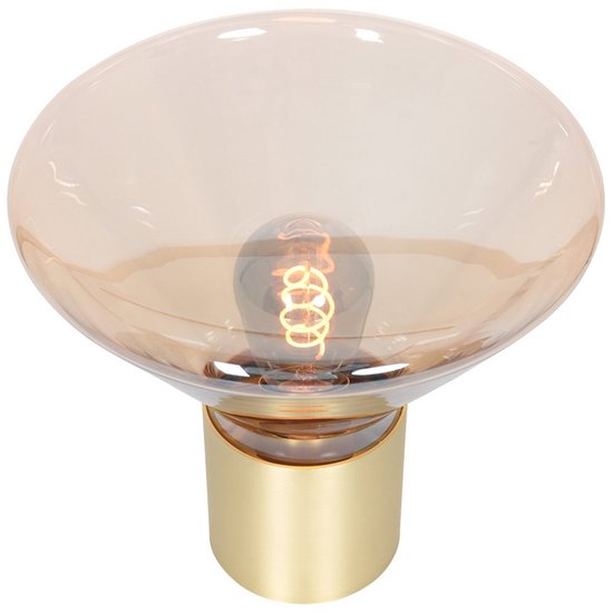 Tafellamp Ambiance 3401ME - Eigentijds messing met amberkleurig glas - Steinhauer - Binnen Gebruik