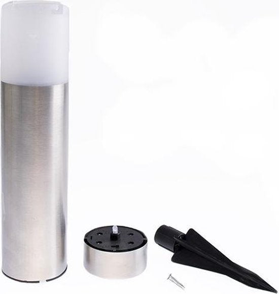 LED Lovers - Solar LED tuinverlichting met grondspiezen - Set van 4 - Padverlichting met lichtsensor - RVS - 8-10 branduren - 27cm