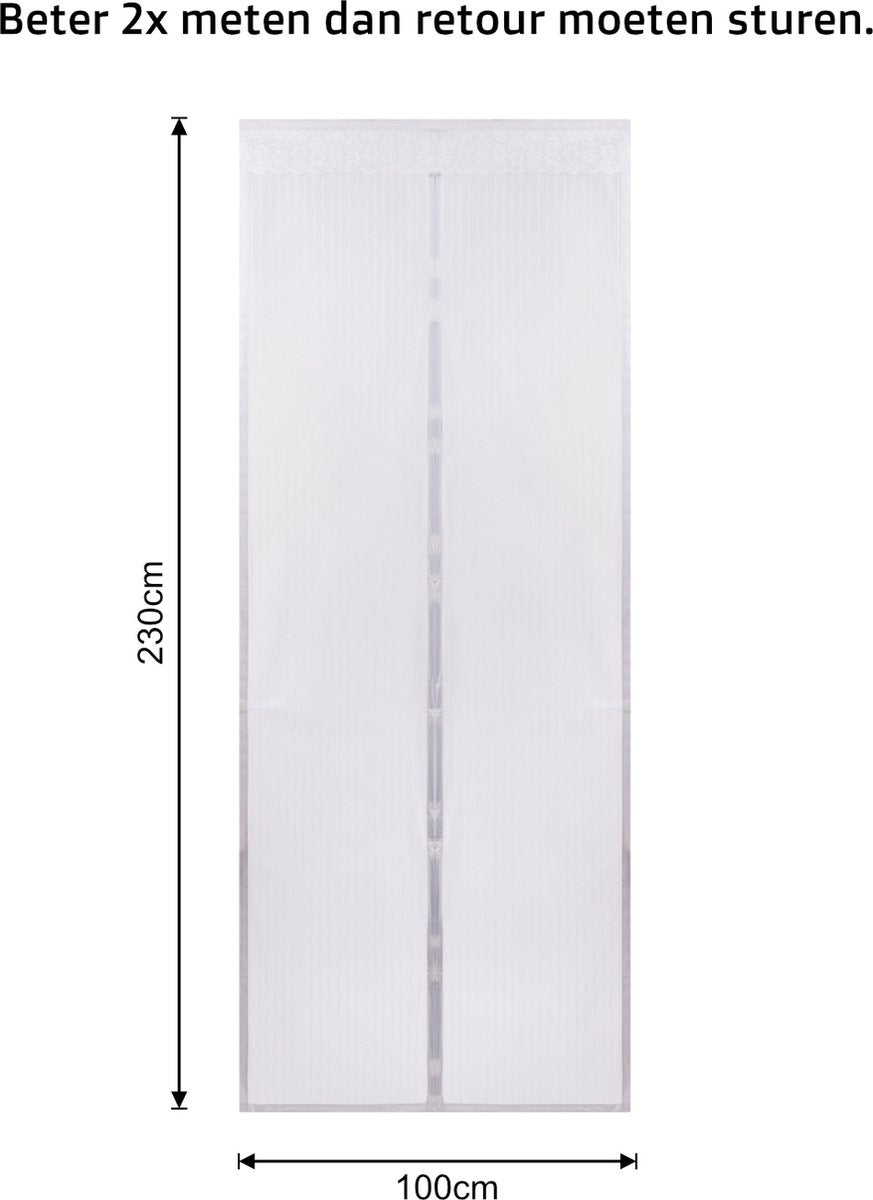 O’DADDY® Deurgordijn – Vliegengordijn - Magnetisch - Deurhor Deluxe 100 x 230 cm – Witte Hor – Horgordijnen