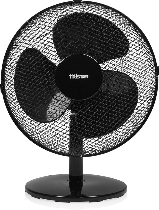 Tafelventilator 30 cm – 3 Snelheden – 85° Oscillatie – Verstelbare Luchtstroom – Tristar VE-5725 – Zwart