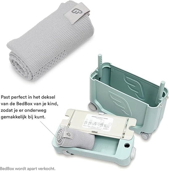 JetKids by Stokke Merinowol deken, kiezelgrijs - Past in het deksel van de BedBox om je kind warm te houden tijdens het reizen - Machinewasbaar