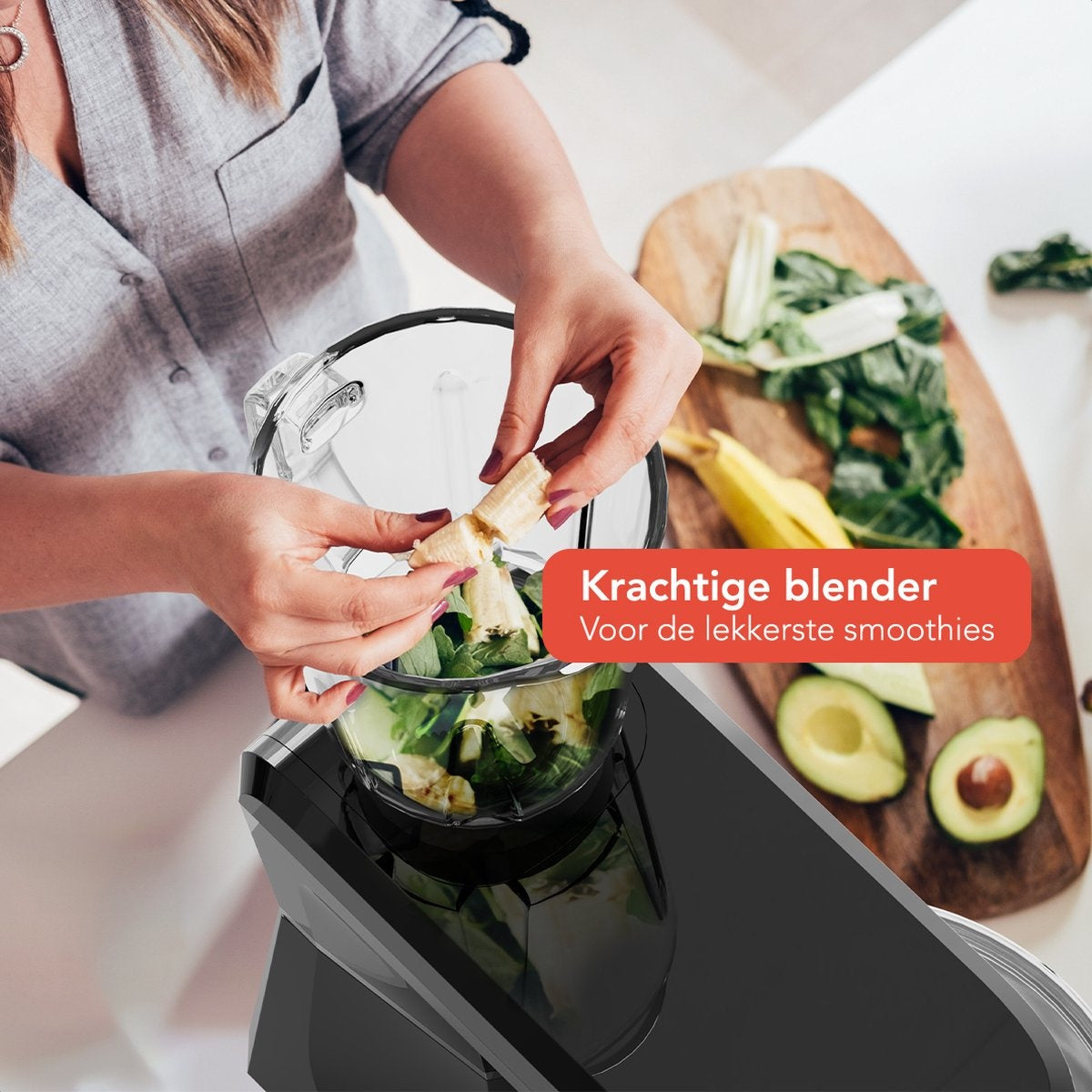 KitchenBrothers Keukenmachine – Incl. Accessoires – 1500 W – 6.2 L – 39,5 × 21,4 × 34,1 cm – Zwart