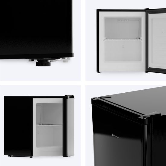 KitchenBrothers Mini Vriezer - 33L - Kleine Diepvries - Vrijstaand - Compact - Zwart
