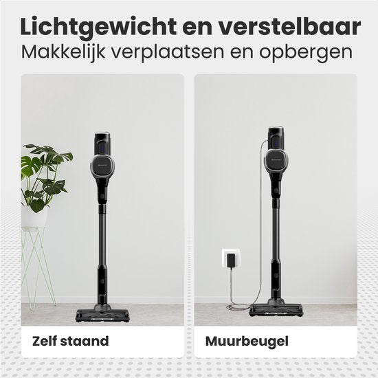 Auronic Steelstofzuiger Draadloos - 220W - Zelfstaande Steelstofzuiger - Zonder Zak - Vacuum Cleaner - Zwart