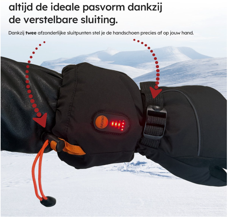 Saaf – Verwarmde Handschoenen Premium – Maat M – Zwart Polyester – 3 Warmtestanden & Oplaadbaar – Water- & Windafstotend – Optimaal Comfort