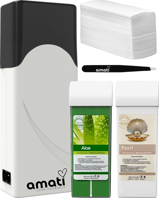 Amati Wax Roller met twee refills - Wit