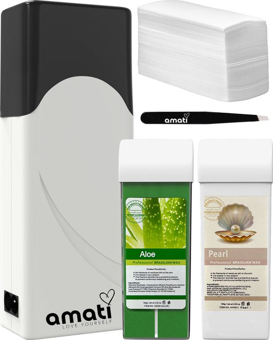 Amati Wax Roller met twee refills - Wit