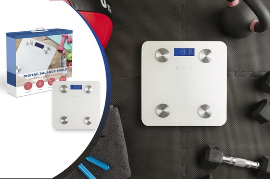 Technosmart Weegschaal – Personenweegschaal – Slim – Op Batterijen – 180 kg - 2 x 28 x 28 cm