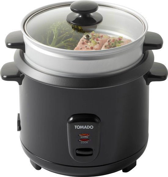 Tomado TRC1501B - Rijstkoker - Inhoud 1,5 liter - Stoommand - Warmhoudfunctie - PFAS vrij - Zwart