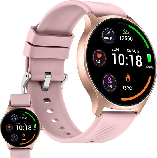 Denver Smartwatch - Android iOS - Volledige Belfunctie - Amoled Display - Sporthorloge - Hartslagmeter - Saturatiemeter - Slaapmonitor - SWC387
