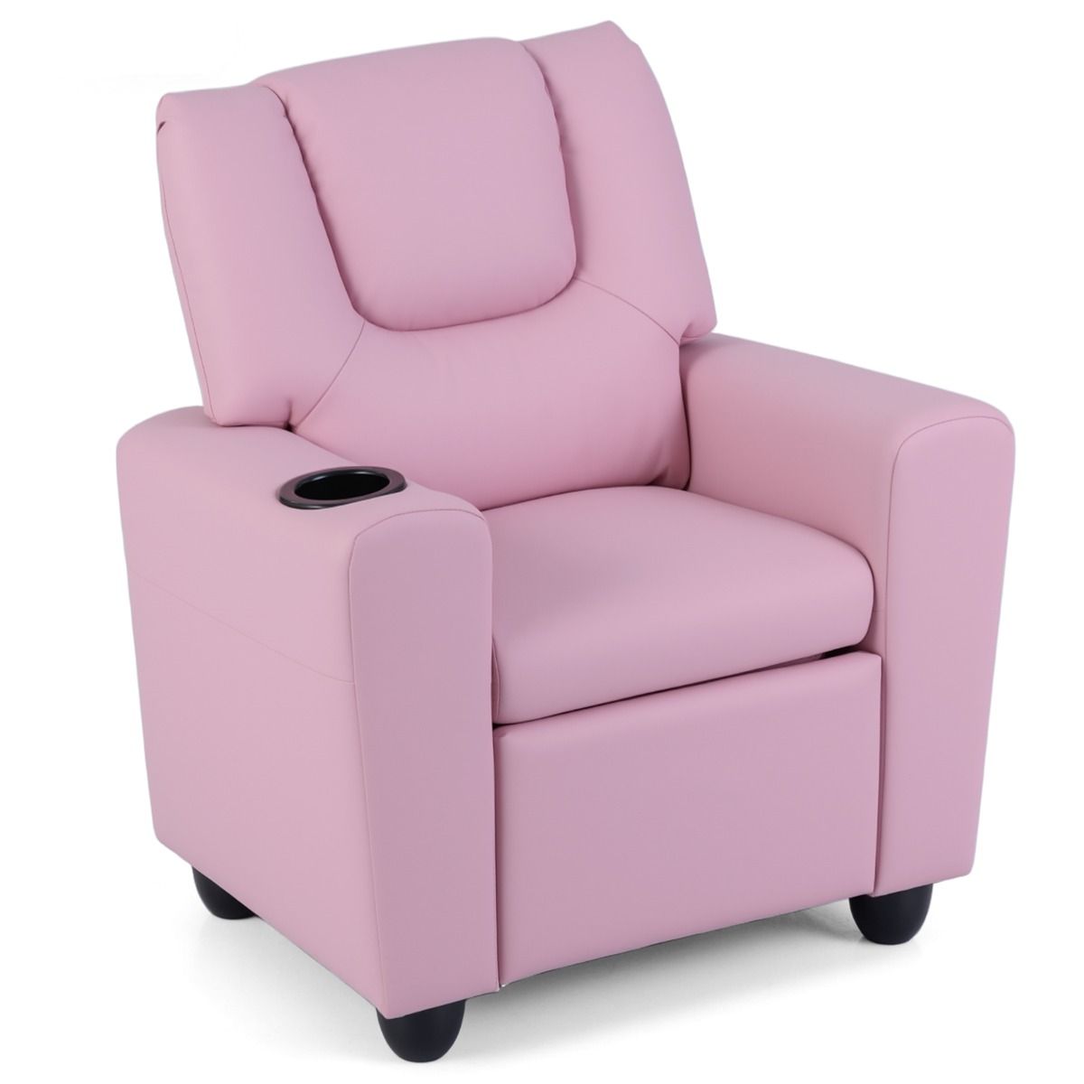Coast Kinderfauteuil met relaxfunctie - verstelbare rugleuning en voetsteun - bekerhouder - roze