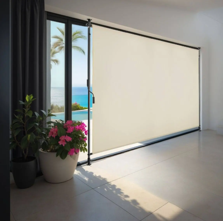 tectake Zonnescherm Taija - Klemzonwering met Zwengel - 200 x 310 cm - UV50+ - Beige