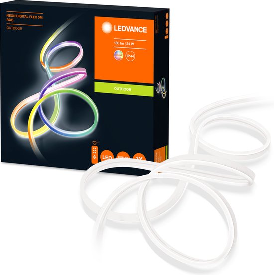 LEDVANCE Wand- en plafondarmatuur: voor alle oppervlakken, NEON DIGITAL FLEX / 23 W, 22-…24- V, stralingshoek: 16-, RGB, body materiaal: silicone, IP44