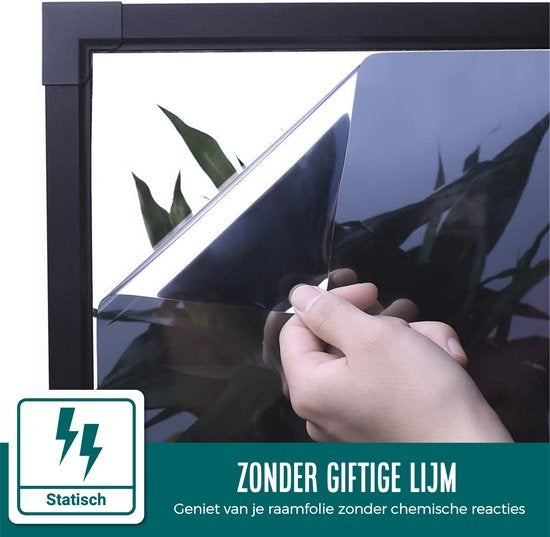 Homewell Zonwerende HR Raamfolie 120x300cm - Statisch Isolerende folie met Spiegeleffect - Zilver (incl. Rakel)