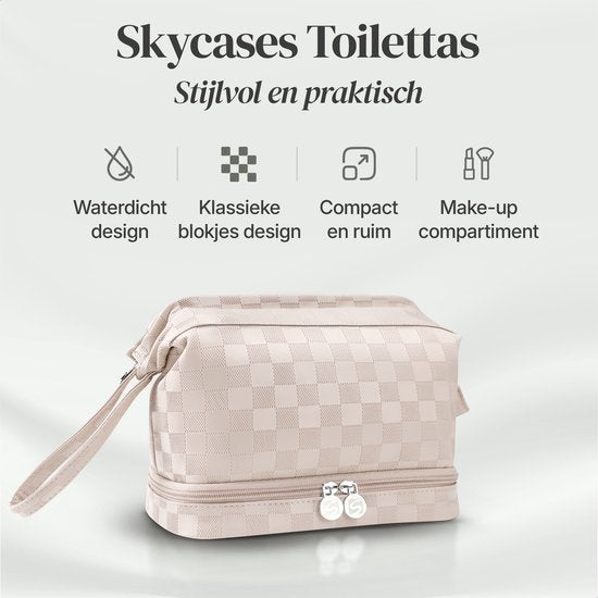 SC Travel Essentials - Toilettas en Make-up Organizer - Waterdicht en Compact - Geschikt voor Reis en Dagelijks Gebruik - Unisex - Lichtroze