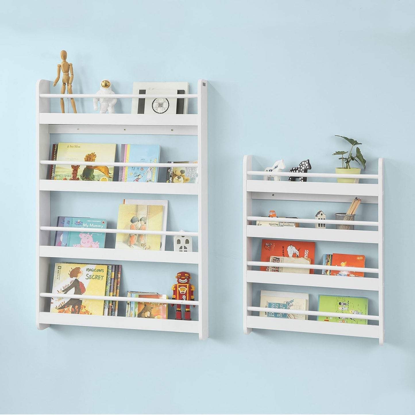 SoBuy Wandkast Voor Kinderen - 129x32x12 cm - Wit