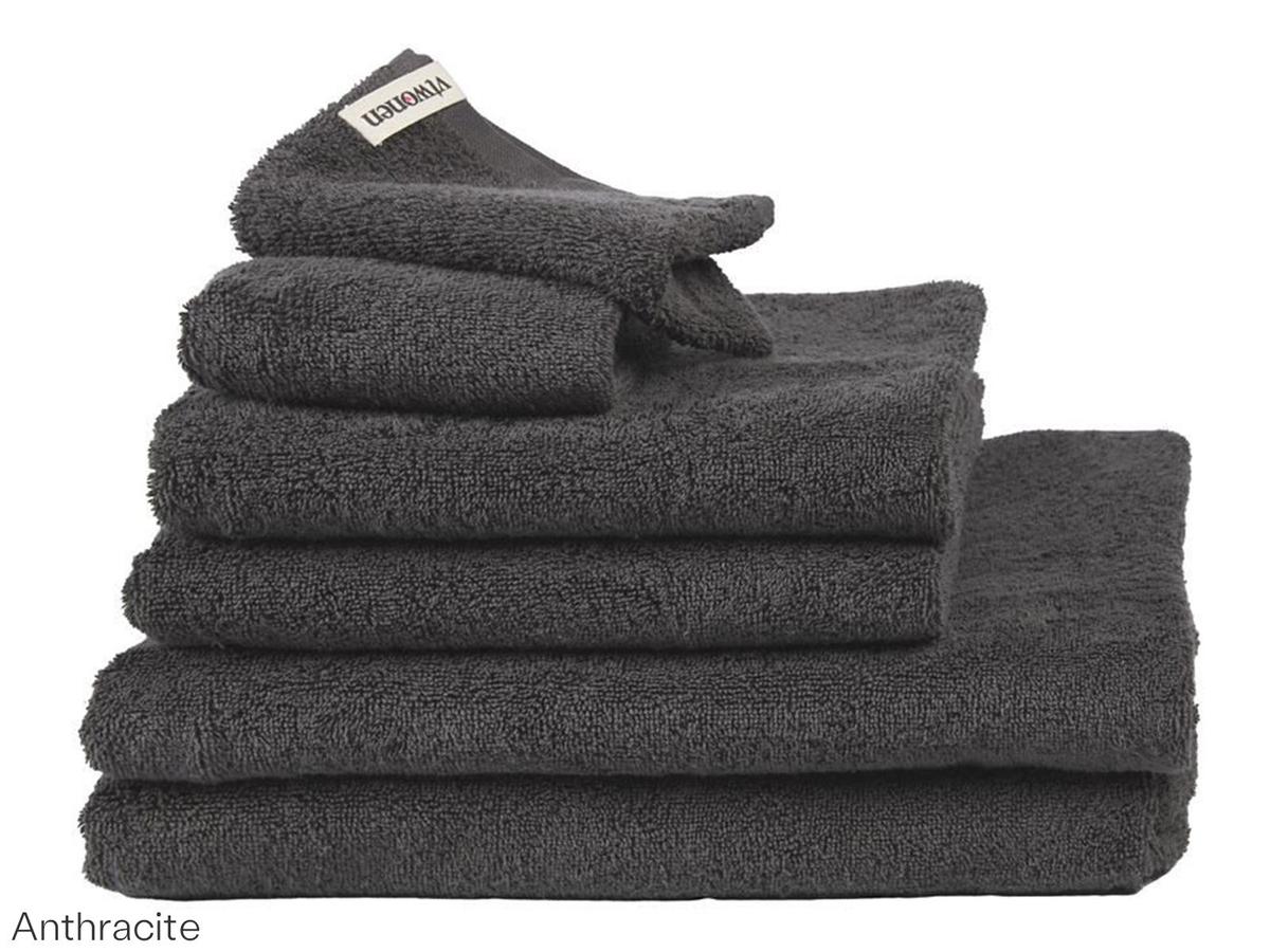VT Wonen Soft Embrace Handdoek - Set van 8 - 50 x 100 cm - Anthracite