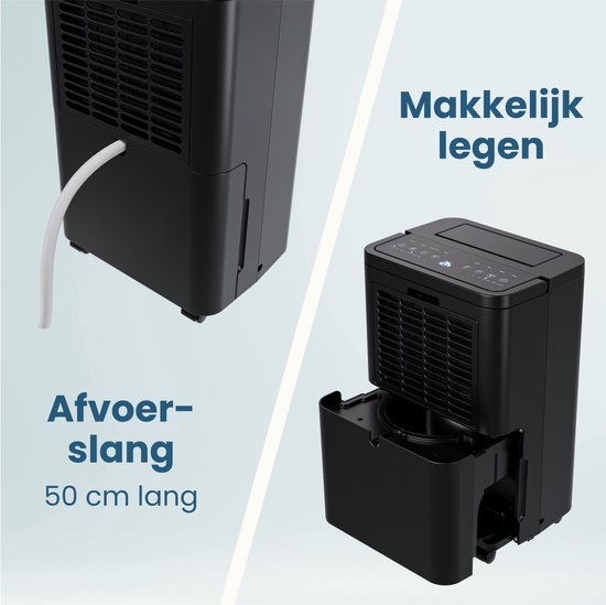 Auronic Luchtontvochtiger en Luchtreiniger - Compact Pro Plus - 12L - Slaapkamer, Badkamer, Woonkamer en Kantoor - Vochtopnemer voor in Huis - Zwart