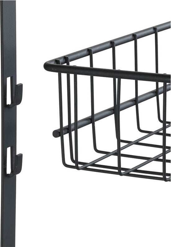 Wenko multifunctioneel over de deur rek - Zwart - Ophangen zonder boren | Geschikt voor opdekdeur | Geschikt voor stompe deur