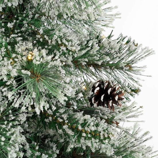 Black Box Trees Vandans Kunstkerstboom met Verlichting H120 x Ø60cm - Kunstboom met Kerstversiering - Kunst Kerstboom met Besneeuwde Takken - Groen