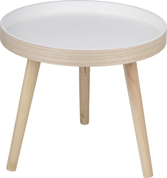 Arti Casa Ronde Bijzettafel Ø40 x 36 cm - Moderne Salontafel Rond - Bijzettafeltje of Nachtkastje - Compact Tafeltje voor Woonkamer of Slaapkamer - Hout