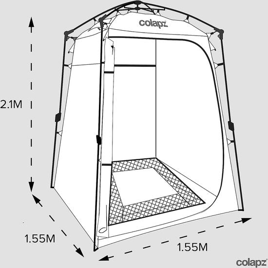 Colapz - Luxe Pop Up Tent – Premium Kwaliteit Camping Tent - Makkelijk in Gebruik - Douchetent