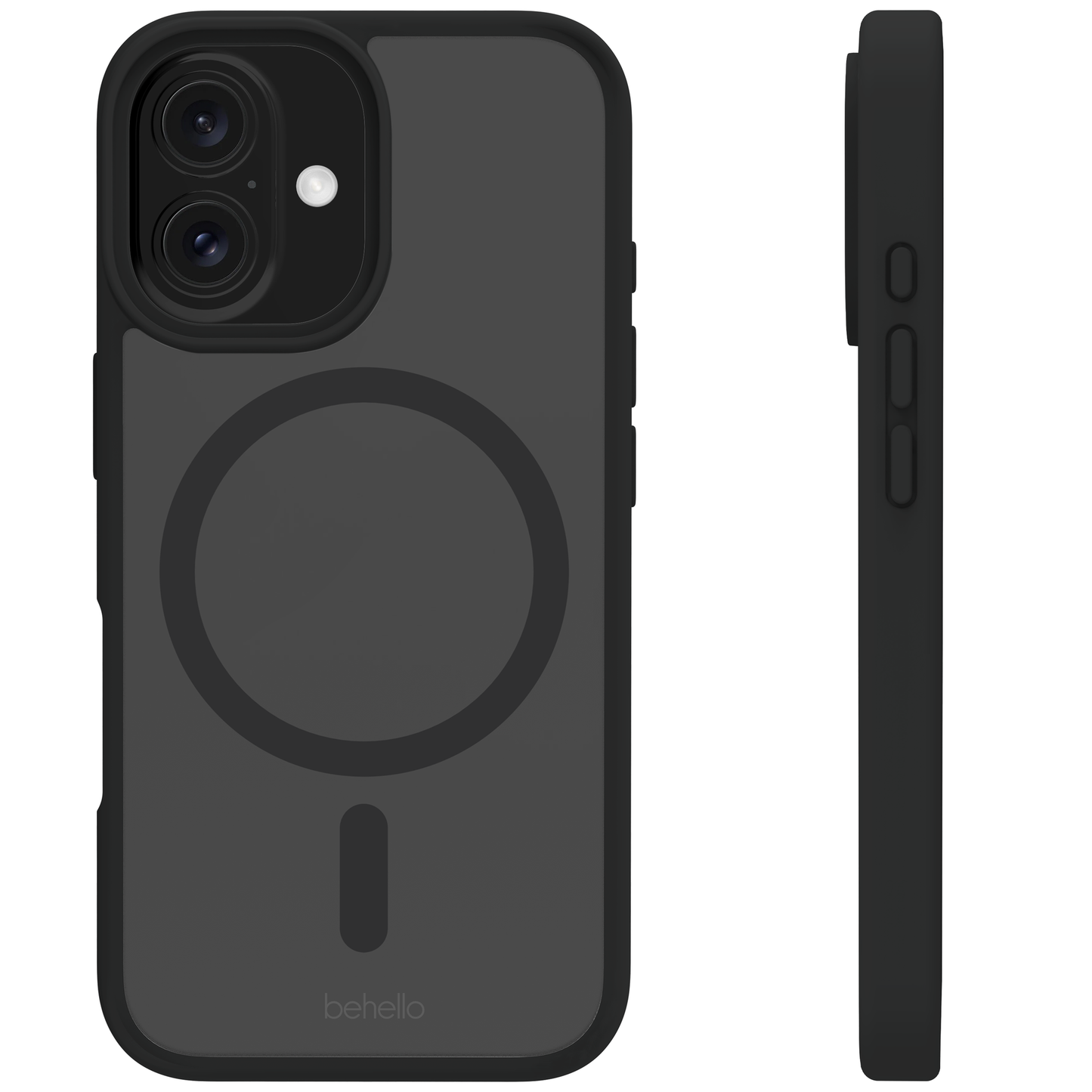 BeHello Hoesje iPhone 16 - MagSafe Magnetische Ring - Transparant / Zwart