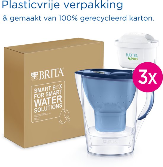 BRITA Waterfilterkan Marella Cool - 2,4L - Blauw - incl. 3 MAXTRA PRO Pure Performance waterfilterpatronen - Voordeelverpakking