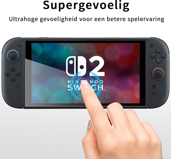 Podec - 3x Screenprotector geschikt voor Nintendo Switch 2 - Geharde Glazen Schermbeschermer