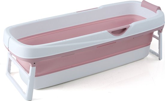 Livista® - Opvouwbaar XXL Bad - Roze - Zitbad - Inklapbaar - Bath Bucket - 158 CM LANG - XXL - Incl. Onderwater LED Lichten en Rugkussen