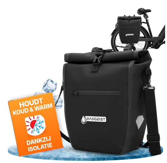 Radgeist 2-in-1 fietstas en schoudertas - 20 liter - Geïsoleerd - Zwart