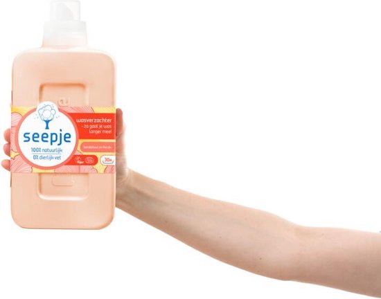 Seepje Wasverzachter Sandelhout & Perzik - 180 wasbeurten - 6 x 750 ml - Voordeelverpakking