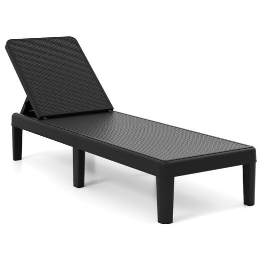 Coast Tuinligstoel - 4 standen verstelbare rugleuning - rotanlook - zwart - 1 stuks