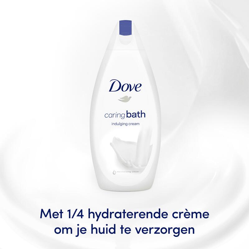 Dove Caring Bath Indulging Cream Badcrème - 450 ml - Hydraterend Badschuim met ¼ Verzorgende Crème - Voor een Zachte en Soepele Huid