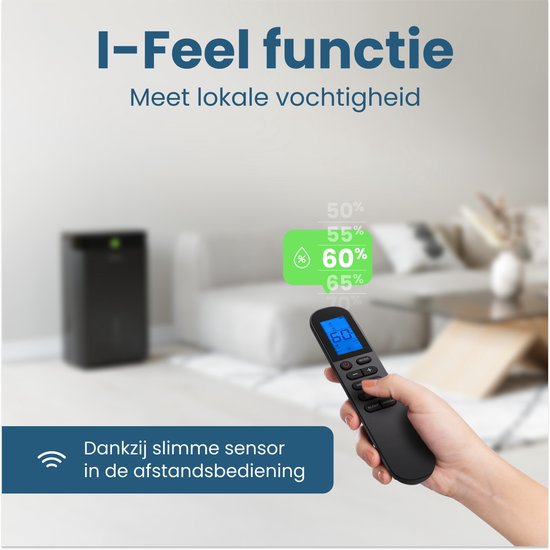 Auronic Luchtontvochtiger en Luchtreiniger - Better Plus Series - Ontvochtigt 20L per dag - 5L Waterreservoir - Slaapkamer, Badkamer, Woonkamer en Kantoor - Vochtvreter voor in Huis - Zwart