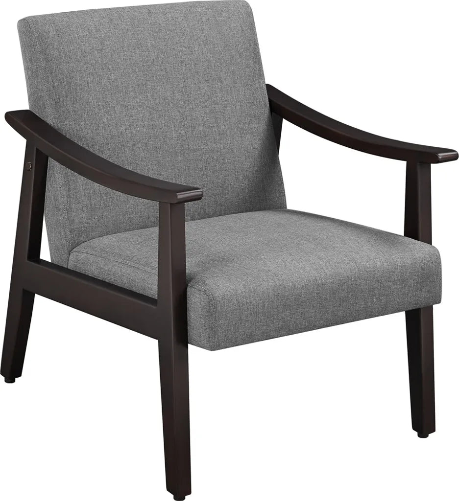 Yaheetech Retro Fauteuil - Houten Armleuningen - Gepolsterd - 136 kg - Donkergrijs