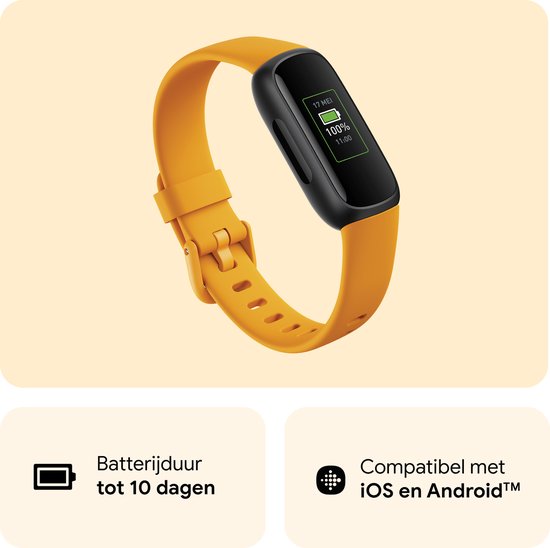 Fitbit Inspire 3 - Activity tracker - horloge met stappenteller - Geel