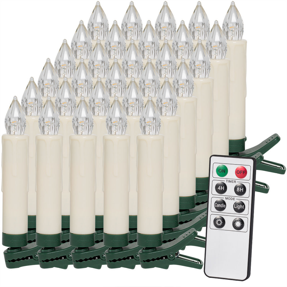 Monzana Draadloos LED Kerstverlichting Kaarsen MET afstandsbediening - Set van 30
